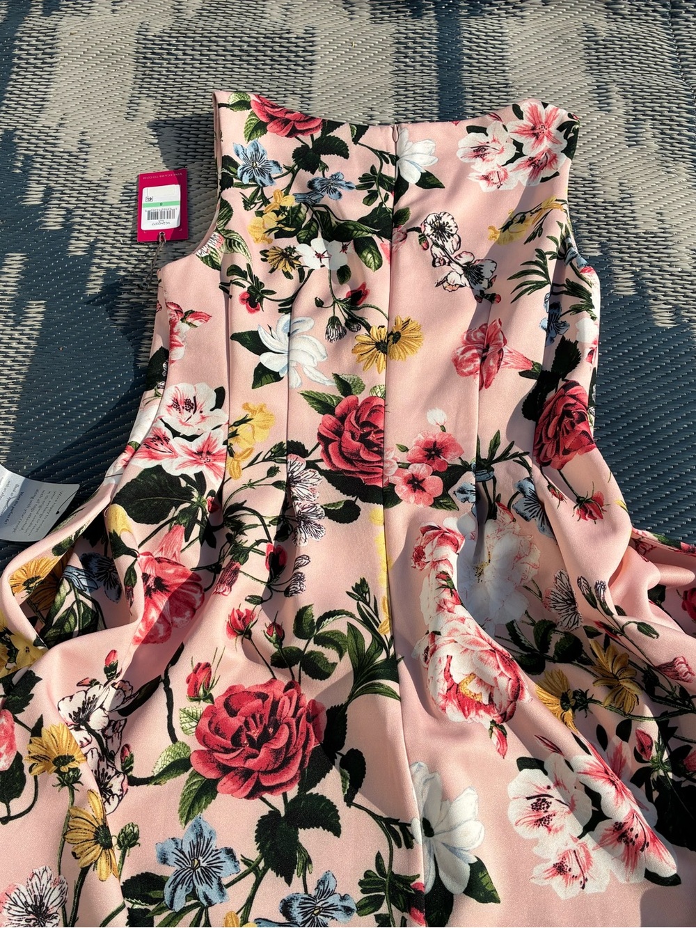 Vince Camuto Blush Pink Floral Fit-and-Flare Scuba knit Dress - Picture 8 of 9